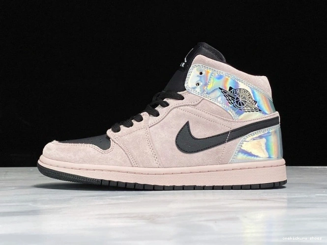 (W) Mid Jordan Iridescent Powder Air Dirty 1 BQ6472-602 0727